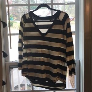 L.A.M.B. Black and white striped top